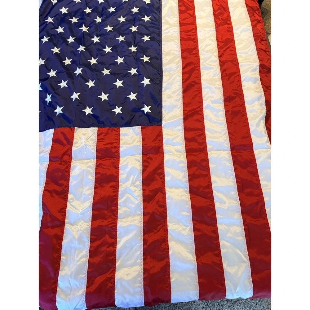 American Flag 4x6 Ft USA Made Nylon Embroidered Stars Grommets Patriotic Flag